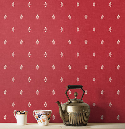 product image for Petite Feuille Sprig Wallpaper in Antique Ruby 3