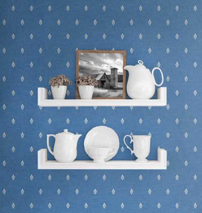 product image for Petite Feuille Sprig Wallpaper in Denim Wash 18