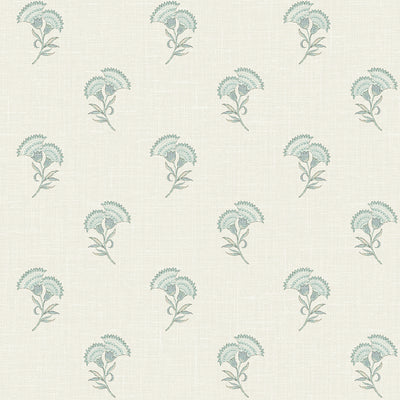 product image of Lotus Branch Floral Wallpaper in Minty Meadow & French Grey 588