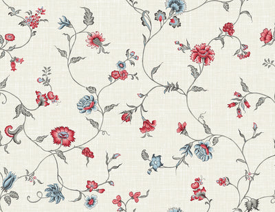 product image for Florale Trail Wallpaper in Antique Ruby & French Blue 8