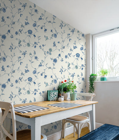 product image for Florale Trail Wallpaper in French Blue 4