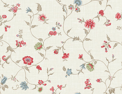 product image of Florale Trail Wallpaper in Cranberry & Blue Bell 572