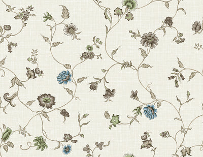 product image of Florale Trail Wallpaper in Bisque Bleu & French  563