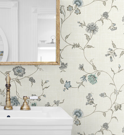 product image for Florale Trail Wallpaper in Bisque Bleu & French  24