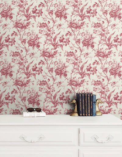 product image for En Rose Wallpaper in Cranberry 88