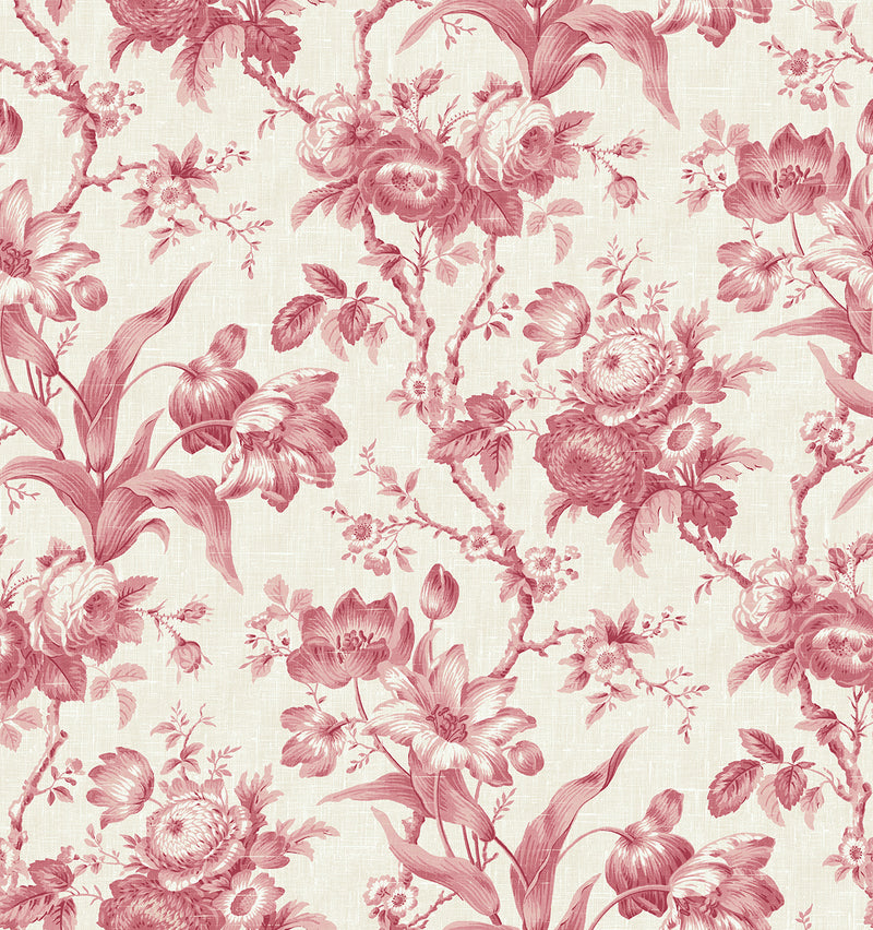 media image for En Rose Wallpaper in Cranberry 275