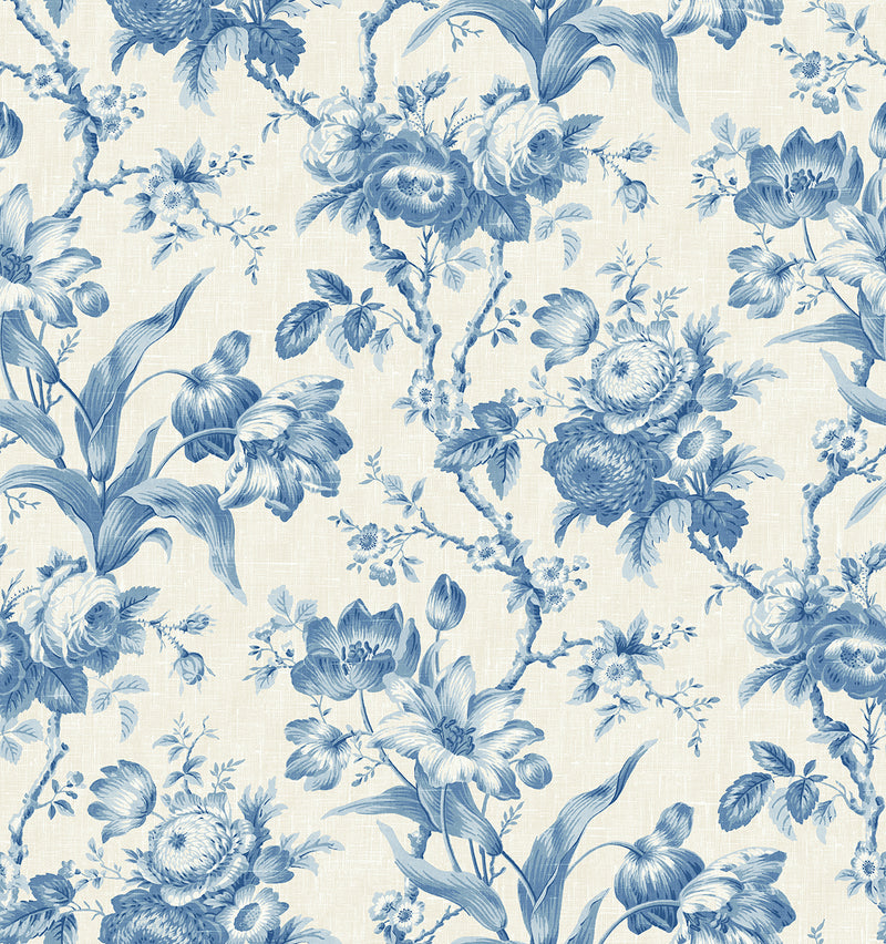 media image for En Rose Wallpaper in Blue Bell 274