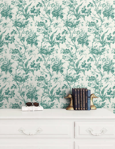 product image for En Rose Wallpaper in Minty Meadow 54