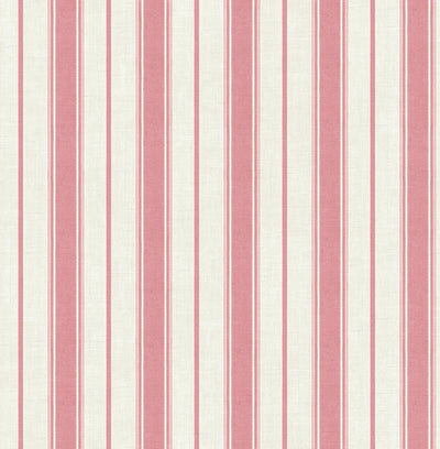 product image of Eliott Linen Stripe Wallpaper in Cranberry 596