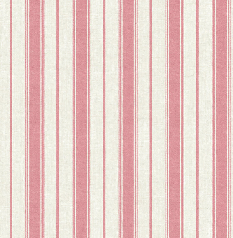 media image for Eliott Linen Stripe Wallpaper in Cranberry 229