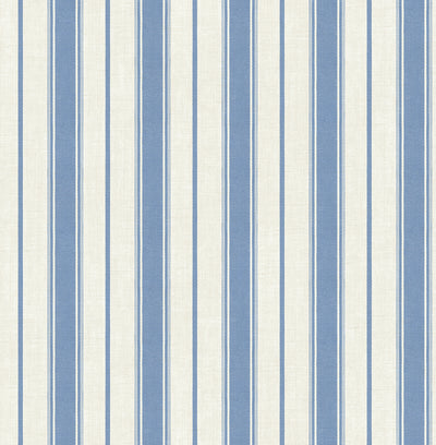 product image for Eliott Linen Stripe Wallpaper in Blue Bell 19