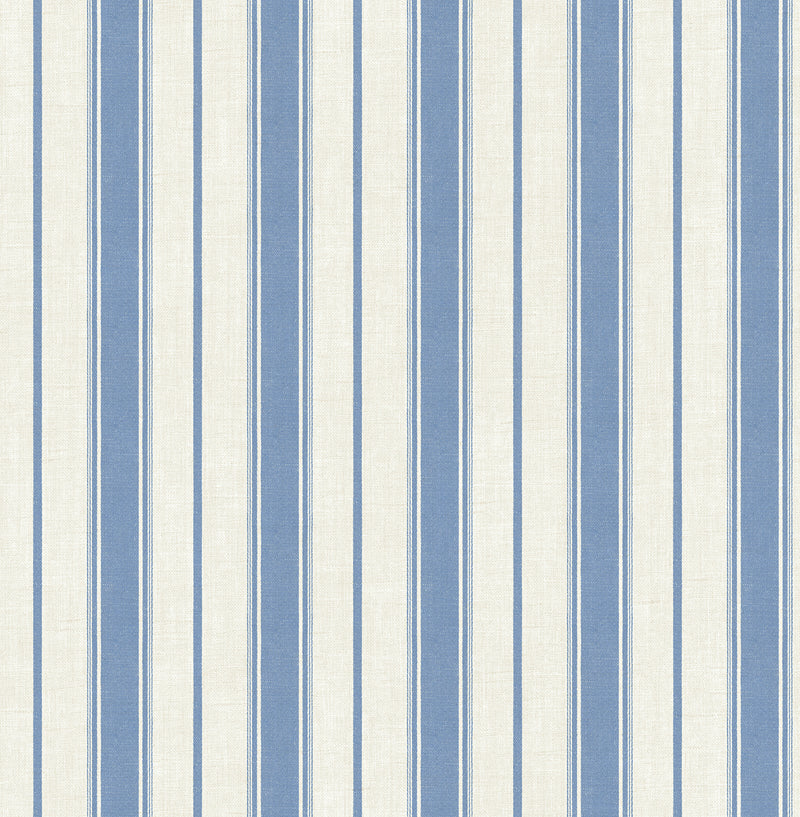 media image for Eliott Linen Stripe Wallpaper in Blue Bell 256