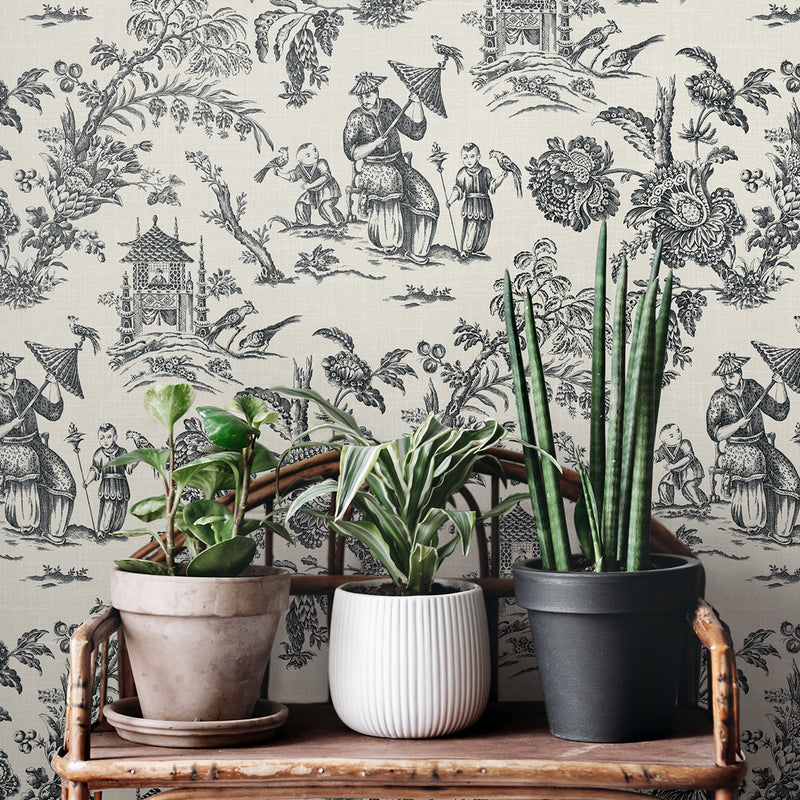 media image for Colette Chinoiserie Wallpaper in Poppy Seed 282