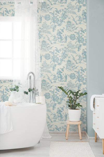 product image for Colette Chinoiserie Wallpaper in Bleu Bisque 28