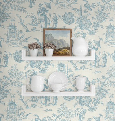 product image for Colette Chinoiserie Wallpaper in Bleu Bisque 30