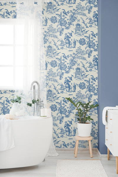 product image for Colette Chinoiserie Wallpaper in Denim Wash 89