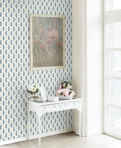 product image for Maia Paisley Wallpaper in French Blue 69