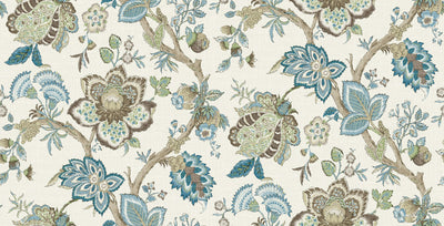 product image of Bernadette Linen Fabric in Hickory Smoke & Blue Bell 577