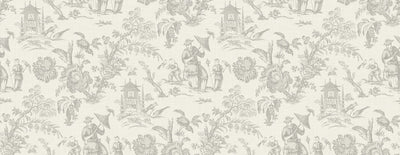 product image of Chinoiserie Linen Fabric in French Grey 554