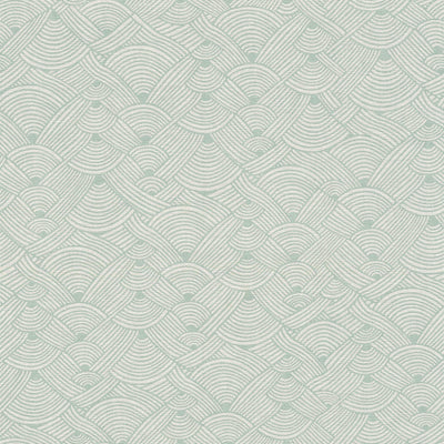 product image of Geo Swirl Motif Wallpaper in Green/White 593