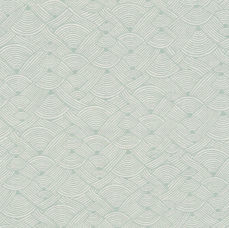 media image for Geo Swirl Motif Wallpaper in Green/White 290