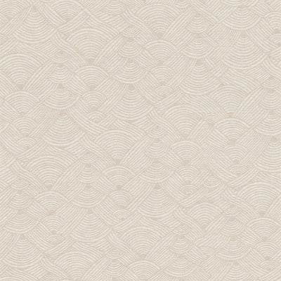 product image for Geo Swirl Motif Wallpaper in Beige/White 34