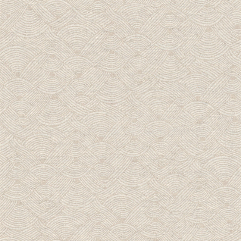 media image for Geo Swirl Motif Wallpaper in Beige/White 243