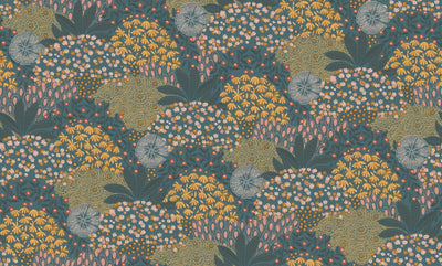 product image for Forest Bloom Motif Wallpaper in Turqouise/Yellow 0