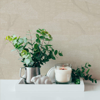 product image for Chinoiserie Tree Motif Wallpaper in Beige 31