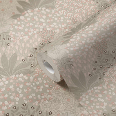 product image for Forest Bloom Motif Wallpaper in Taupe/Pink 24