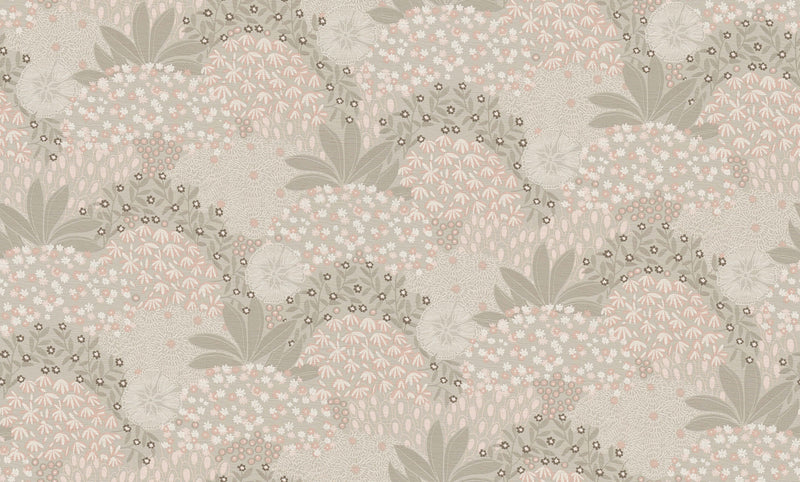 media image for Forest Bloom Motif Wallpaper in Taupe/Pink 254