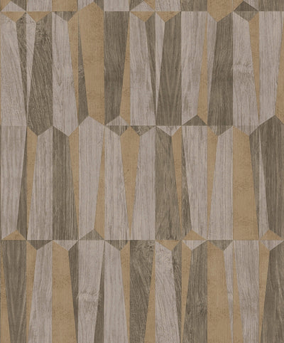 product image of Geo Point Wood Effect Motif Wallpaper in Brown/Grey 535