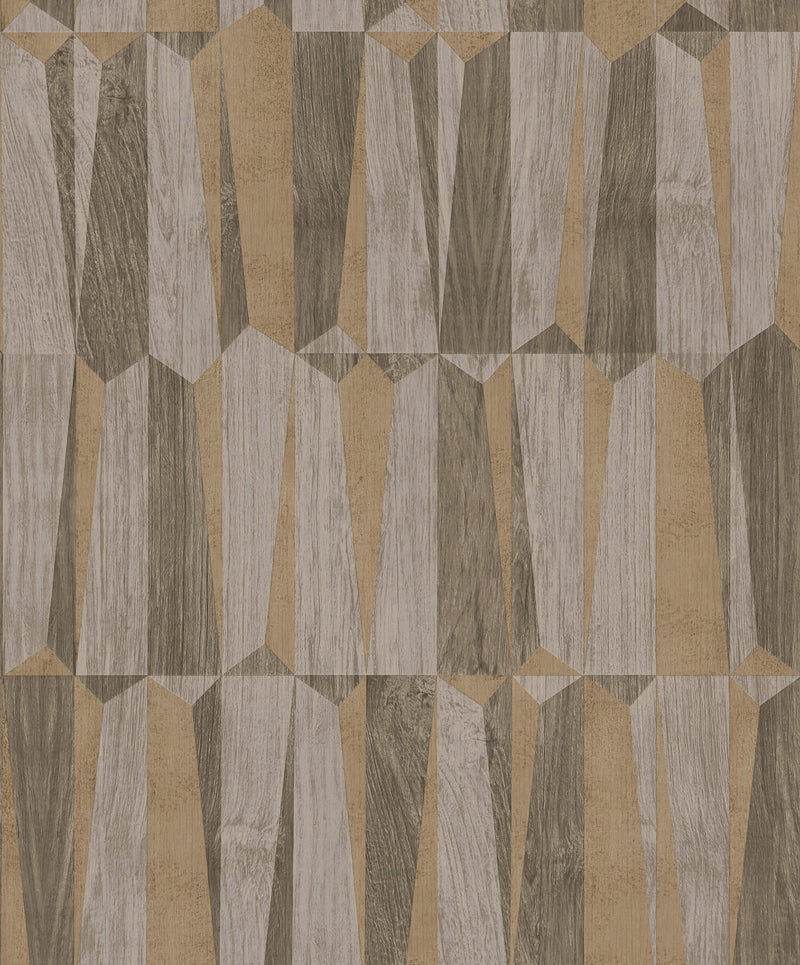 media image for Geo Point Wood Effect Motif Wallpaper in Brown/Grey 284