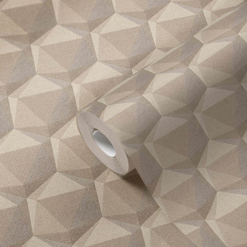 media image for Geometric Motif Wallpaper in Beige/Cream/Grey 233