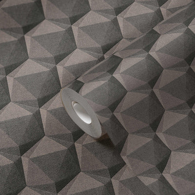 product image for Geometric Motif Wallpaper in Beige/Grey/Black 43