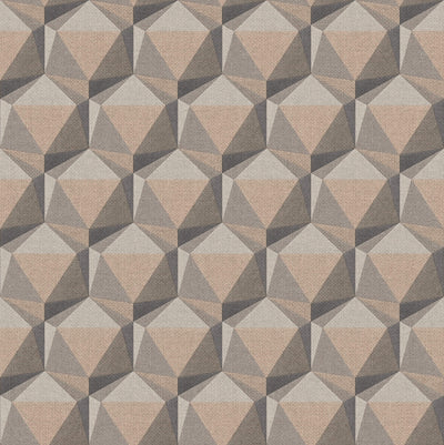 product image for Geometric Motif Wallpaper in Beige/Grey 24