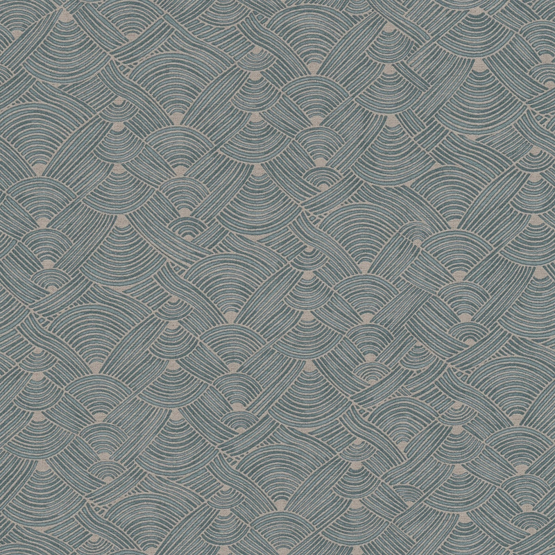 media image for Geo Swirl Motif Wallpaper in Beige/Turqouise 261