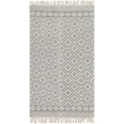 product image of Farmhouse Tassels FTS-2303 Hand Woven Rug in Medium Gray & White by Surya 573