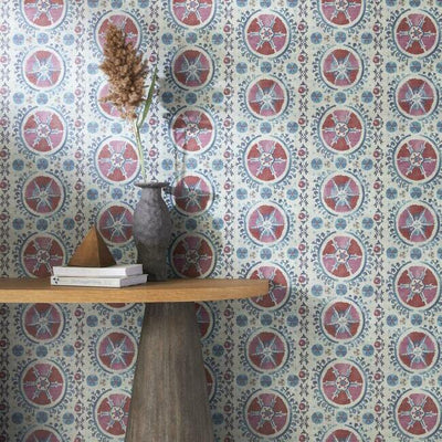 product image for Fleurus Wallpaper in Red/Blue by Christiane Lemieux for York Wallcoverings 70