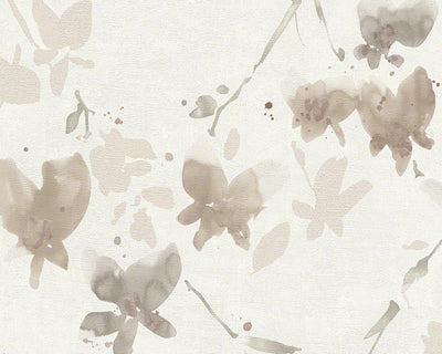 product image for Floral Blossom Wallpaper in Ivory and Brown design by BD Wall 77