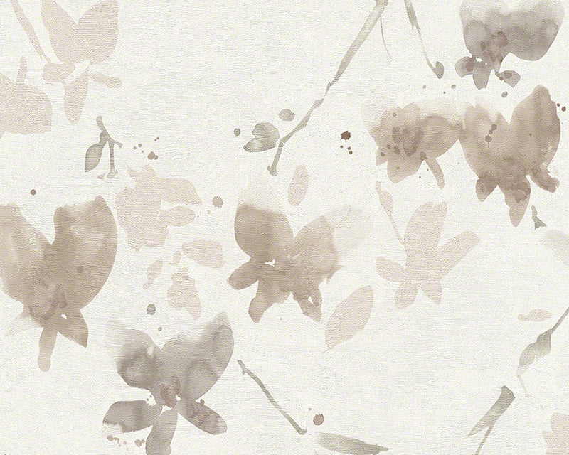 media image for Floral Blossom Wallpaper in Ivory and Brown design by BD Wall 215