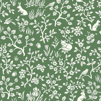 product image for Fox & Hare Wallpaper in Forest Green from Magnolia Home Vol. 2 by Joanna Gaines 86