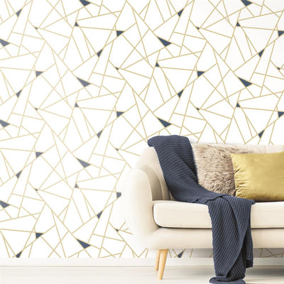 product image for Fracture Peel & Stick Wallpaper in Gold by RoomMates for York Wallcoverings 61