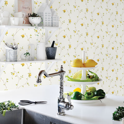 product image for Trailing Lemons Yellow Wallpaper from the Kitchen Recipes Collection by Galerie Wallcoverings 35