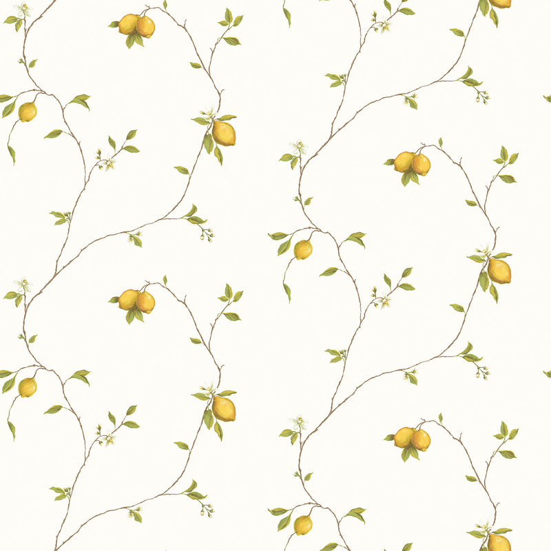 media image for Trailing Lemons Yellow Wallpaper from the Kitchen Recipes Collection by Galerie Wallcoverings 254