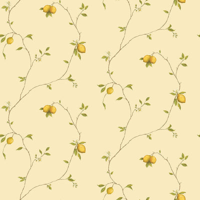 product image for Trailing Lemons Beige/Yellow Wallpaper from the Kitchen Recipes Collection by Galerie Wallcoverings 65