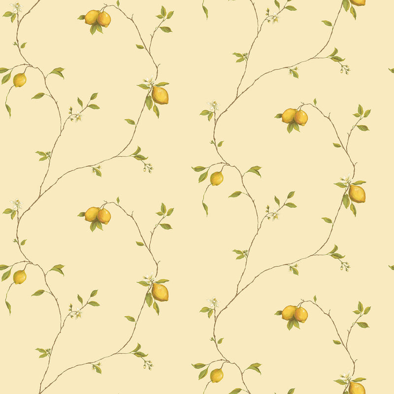 media image for Trailing Lemons Beige/Yellow Wallpaper from the Kitchen Recipes Collection by Galerie Wallcoverings 28