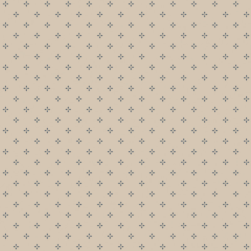 media image for Miniature Dotty Flowers Beige/Navy Wallpaper from the Kitchen Recipes Collection by Galerie Wallcoverings 242
