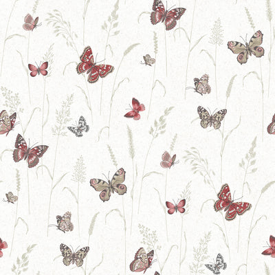 product image of Meadow Butterfly Pink/Grey Wallpaper from the Kitchen Recipes Collection by Galerie Wallcoverings 545