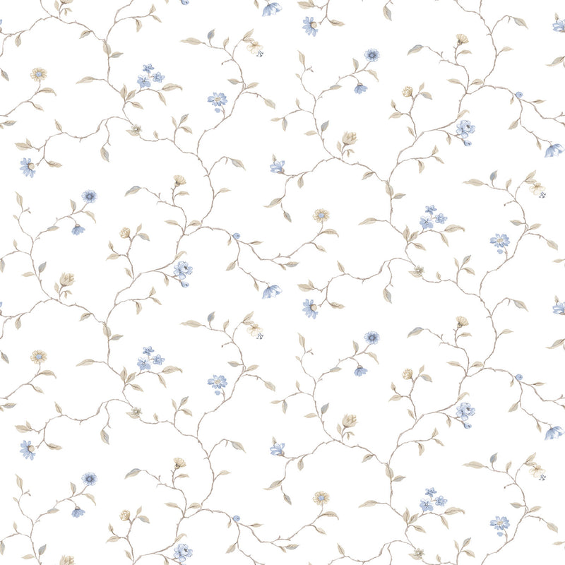 media image for Trailing Flowers Beige/Blue Wallpaper from the Kitchen Recipes Collection by Galerie Wallcoverings 276